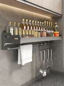 Kitchen shelf wall mounted spice rack no holes wall mounted spice rack detachable