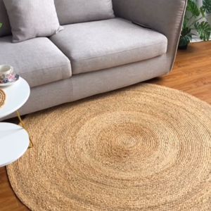 Nordic Style Natural Water Hyacinth Woven Round Mat Coffee Table Mat Home Decoration Carpet Living Room Bedroom Kitchen Dining Room Balcony Mat