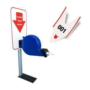 Ycall | Take a Number System Ticket Machine Ticket Dispenser with Stand and 1 Roll of 2000 Tickets 2 or 3-Digits for Queue Call System