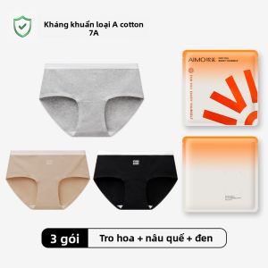 Quần lót tam giác AIMO cho bé gái vải cotton kháng khuẩn thoáng khí không gây kích ứng