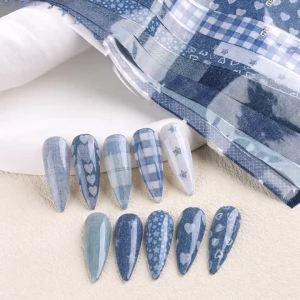 Retro Flowers Marble Pattern Nail Foil Transfer Stickers - Colorful Galaxy Design Self-Adhesive Nail Foils Wraps for Manicure