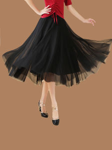 ฤดูร้อน การเต้นรําละตินใหม่ กระโปรง ผู้หญิง กระโปรงยาวปานกลาง ตาข่าย กระโปรง Big Flounce กระโปรง การเต้นรํา กระโปรง S Square Dancing กระโปรง S