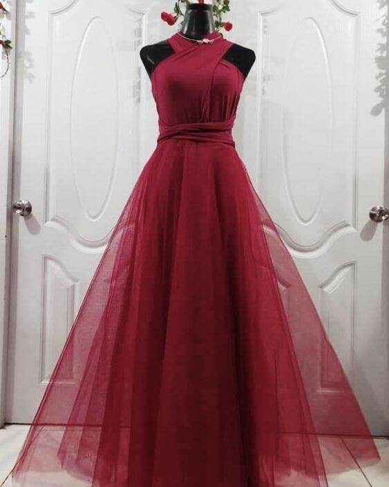 infinity dress maroon