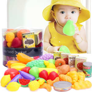 ชุดของเล่นผักและผลไม้ของเล่นเด็ก ของเล่นเสริมพัฒนาการ เสริมทักษะ ผลไม้ ชุดผักผลไม้ อุปกรณ์ครบ - Wel-B x Infunbebe Play Food Bucket (ชุดของเล่นผักและผลไม้)