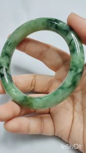 Jadeite Jade Bangle 54mm 缅甸A货翡翠 [54圈口 绿圆条手镯] - FC-SZ-019
