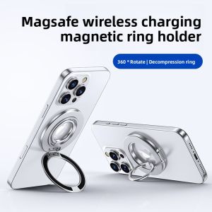 RQZN | Dual Ring Magnetic Phone Stand 360 Degree Rotation Strong Adhesion MagSafe Dual-Sided Magnetic Ring Holder Portable Car Mount