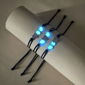 3 Piece Set Heart-Shaped Glow-in-the-Dark Friendship Bracelets Luminous Hand Ropes for Couples Or Groups