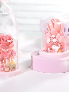 Building Blocks Toys Tulips Sakura With Plastc Cover DIY Toy Valentines Day gift for Girlfriend