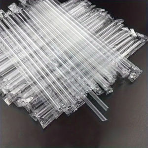 50/100PCS Disposable Straw Milkshake Tea Juice Disposable Independent Packaging Straw Coffee Pearl Christmas Party Birthday