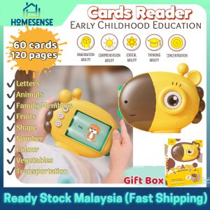 Early Education Reading Card Machine Giraffe Children English 60 Cards 120 Pages Learning Kids Gift | Kad Belajar Kanak