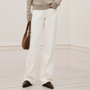 Yigue | Relaxation Mid-High Waist Cotton Trousers Casual Workwear Versatile Slimming Long Style Pants