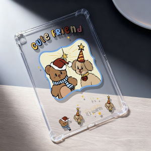 Cute Bear Silicone For Samsung Tab S9 S10 FE S6 Lite A9 A11 A8 S7 Plus 12.4 Inch S9 FE S10 Plus X207 Tablet Cover Transparent