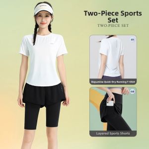sui xin yu qie | Summer Large Size Breathable Drying Sports Set 2pcs