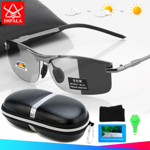 IMPALA PG2038L Tự động thay đổi màu sắc Kính mát phân cực cho nam giới lái xe câu cá Eyewear chống chói UV400 kính râm thể thao ống kính với khóa hộp