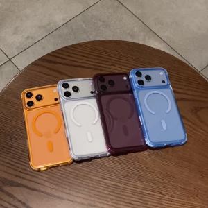 Transparent For Magsafe Ultra Thin Hard PC Magnetic Case For iPhone 18 Pro Max 18 Pro 18 Rotating Bracket Clear Shockproof Cover