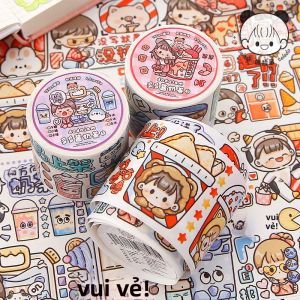 Dán Băng Keo Giấy Kẹp Nhật Ký Trà Sữa Hoạt Hình Dễ Thương Dán Giấy Kẹp Nhật Ký Nhiều Lớp Cho Phụ Nữ Trẻ Dán Giấy Kẹp Kẹp Giấy