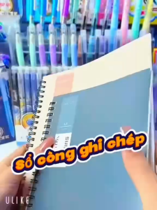 Sổ Tay/Tập Vở Lò Xo Kép A5/B5 Kim Đông 120 Trang Giấy Kẻ Ngang Chống Lóa Màu Pastel Notebook Gáy Xoắn Giấy Dày Dặn