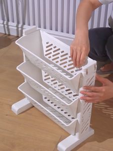 2-6 Layer Multi-layer Books Organizer Rack Movable Under the Table Bookshelf with Wheels Floor Storage Trolley