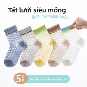 Tất trẻ em nam MiiOW làm bằng vải lưới mỏng kháng khuẩn