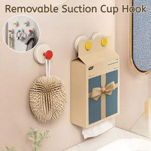 [Strong load-bearing capacity] Suction Cup Hook Dopamine Detachable Multi-purpose Non-marking Wall Mounted Foldable Hooks