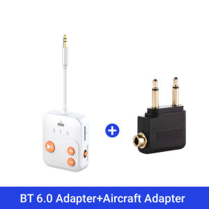 Kebidumei | KEBIDUMEI 2 In 1 Bluetooth 6.0 Audio Transmitter Receiver TF 3.5MM AUX Stereo Wireless Adapter With Mic For Car Airplane TV PC