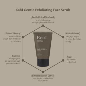 Kahf Face Scrub Gentle Exfoliating 100ML - Perawatan Wajah Pria Lawan Noda Hitam & Kulit Kusam
