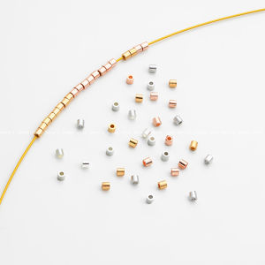 14K Bag Metal Spacer Beads Thick Positioning round Tube Scattered Beads Handmade DIY Bracelet Necklace Beaded Spacer Ornament Accessories