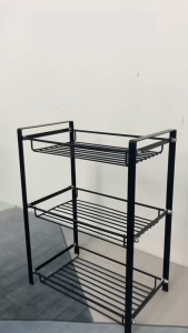 SimpleJoy Carbon Steel Spice Rack 2/3 Tiers Condiment Rack Kitchen Rack Organizer Rack Seasoner