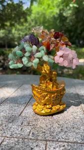 Lucky Money Tree Chinese Gold Ingot Crystal Fortune Tree Ornament Wealth Ornament Home Office Table Decoration Tabletop Crafts