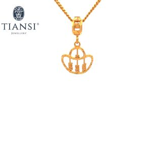 TIANSI 916(22K) GOLD INGOTS ABACUS CHARM 元宝算盘路路通-CSP-12YB Charm Emas