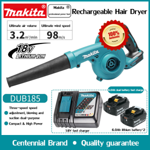 Makita DUB185 Cordless Leaf Blower Brushless with 18V Lithium-Ion Battery and Dual Charger