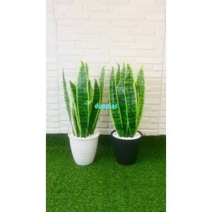 Pohon Artificial Daun Lidah Mertua Plastik Pot Tawon Pirus Pajangan Dekorasi Ruangan Rumah Aesthetic