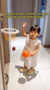 【IMOMOTO BABY】Cartoon Dog Basketball Rack Portable Basketball Hoop Home Basketball Set For Kids