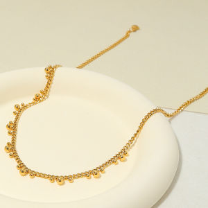 WILD & FREE Boho Vintage Gold Color Stainless Steel Chains Choker Necklace Trendy Special Collarbone Chain Waterproof Jewelry