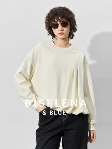 BEIQIANI | French Style Loose Asymmetric Round Neck Womens Sweatshirt