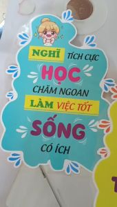 2 Slogan a3. Ép plastic bền đẹp. Trang trí lớp học. sẵn băng keo dán tường