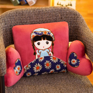Cute Office Cartoon Doll Pillow Backrest Sleeping Pillow Chair Lumbar Support Pillow Plush Material PP Cotton Filled