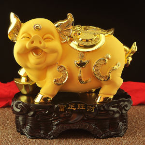 Caroline Brown Decoration Lucky Twelve Zodiac Pig Home Crafts Pig Year Mascot Living Room Wine Cabinet Table Decorations