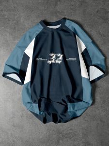 New mens summer fashion size 32 printed comfortable and breathable round neck T-shirt outdoor street style top