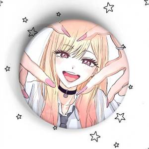Mesuca | Anime My D-Dress Up Darling Badges Round Exquisite Badge Brooches Creative Pins For Clothes Hat Backpack Gift Accessories