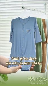 Body Suit dài màu trơn Arich vải sợi tre mềm mại thoáng mát cho bé sơ sinh đến 18 tháng