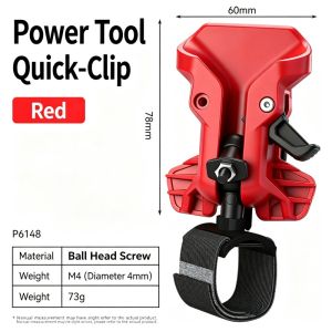 JUSTINLAU | JUSTINLAU Self‑Locking Drill Holder Portable Belt Clip Quick Release High‑Hardness Quick‑Hook Tool Organizer for Portable Tools