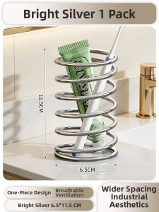Auzzo | Stainless Steel Aesthetic Toothbrush Holder Washstand Rack