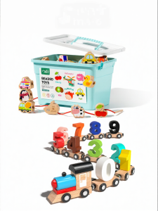 XIAOWANDOU | Montessori Educational Wooden Bead Threading Blocks