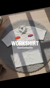 Sowam Workshirt Kemeja Kerja Pria Middle Left Broken White Drill