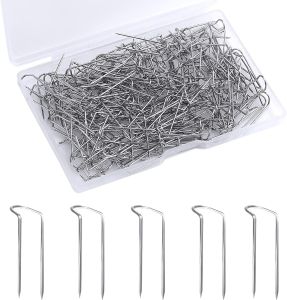 50Pcs Sewing U Shaped Pins Double Blocking Patchwork Pin for Fabric Curved Craft Straight Pins for Sewing Fabric Home Decor Jewelry Making(0.9 Inch/ 2.3cm Long)