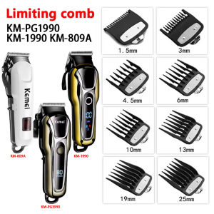 Kemei | 8Pcs Professional Limit Comb Cutting Guide Combs 1.5/3/4.5/6/10/13/19/25MM Set For Kemei KM-1990 KM-PG1990 KM-809A Hair Clipper