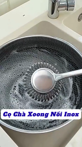 Cọ Chà Nồi Inox Tay Cầm Dài - Chổi Cọ Xoong Chảo Bùi Nhùi Inox Cọ Bếp Không Dơ Tay - Bàn Chải Búi Cước Chùi Nồi Chảo Nhà Bếp Đa Năng - Bùi Nhùi Rửa Chén Bát Siêu Sạch