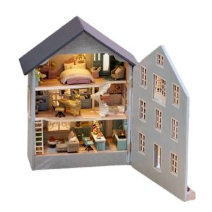 DIY Doll House Mini Assembly Model Villa Architecture Kit Handmade 3D Puzzle Making Room Toys Birthday Gifts Wooden Crafts Doll