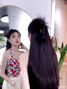 KeraSys วิกผมหางม้า ประดับขนไก่ สไตล์เกาหลี แฮร์พีช วิกผม ขนไก่ แบบครึ่งหัว วิกผมสั้นแฮร์พีชหางม้าแบบหนีบ 25cm ดีไซน์น่ารัก สําหรับผู้หญิง เทศกาลฤดูใบไม้ผลิ เทศกาลตรุษจีน ปีใหม่จีน ของขวัญคริสต์มาส